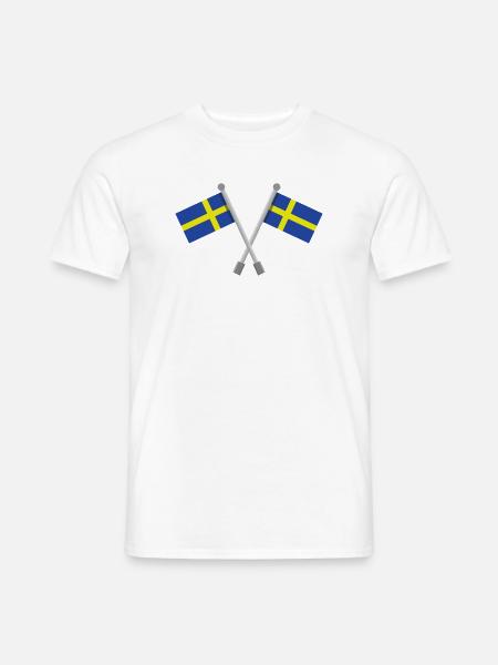 Schwedische Flagge - Männer T-Shirt - Weiß