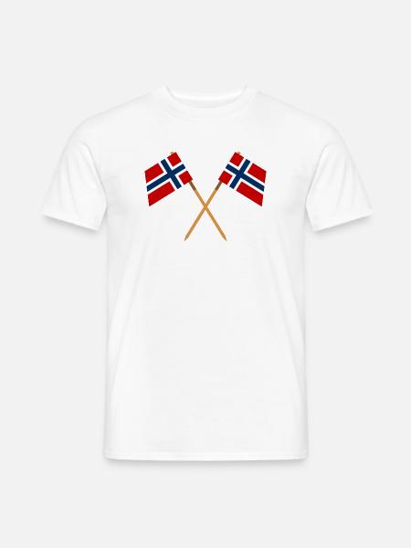 Norwegische Flagge - Männer T-Shirt - Weiß