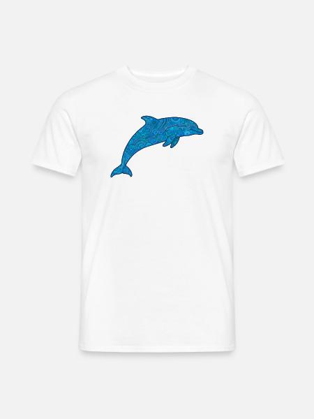 Delfin_blau - Männer T-Shirt - Weiß