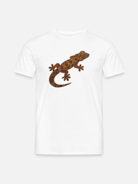 Gecko_braun - Männer T-Shirt - Weiß