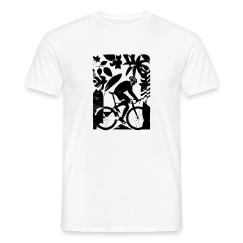 Radfahrer Cartoon Stil - Männer T-Shirt - Weiß - Vorne - AI Model Male 178 dark (178cm)