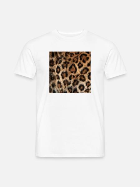 Wildleopardenfell - Männer T-Shirt - Weiß