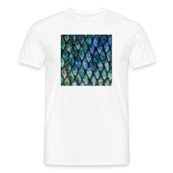 Irisierender Türkis und blaue Schuppen - Männer T-Shirt - Weiß - Vorne - AI Model Male 178 dark (178cm)