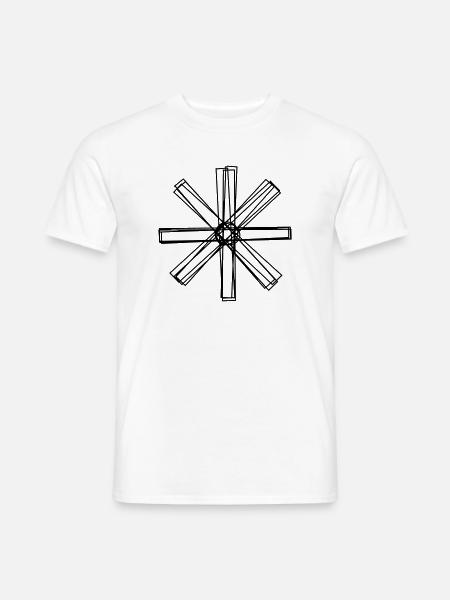 Strohstern handgezeichnet - Männer T-Shirt - Weiß