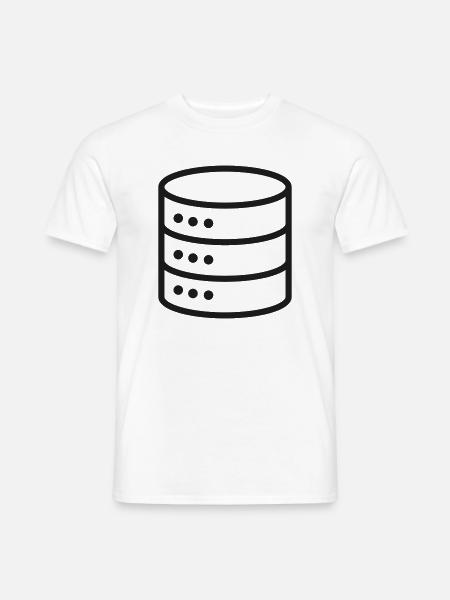 Datenbankserver-Zeilensymbol - Männer T-Shirt - Weiß