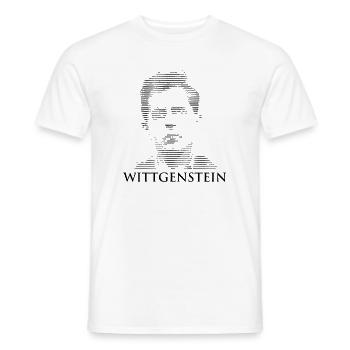 Ludwig Wittgenstein ASCII-Porträt - Männer T-Shirt - Weiß - Vorne - AI Model Male 178 dark (178cm)