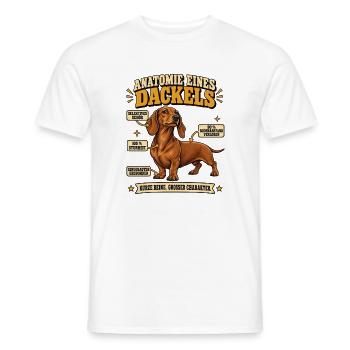Dackel Anatomie Lustiger Dackel Spruch Geschenk - Männer T-Shirt - Weiß - Vorne - AI Model Male 178 dark (178cm)