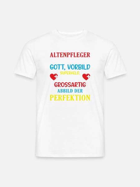 Altenpfleger Geschenk Altenpflege Pflegefachkraft - Männer T-Shirt - Weiß