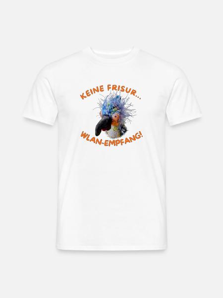 Krallo Kreisch™'s WLAN-Empfang statt(liche) Frisur - Männer T-Shirt - Weiß