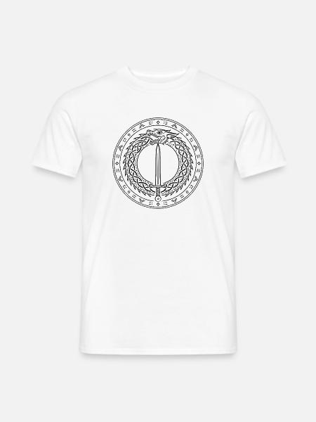 Siegfried und Fafnir – Drachenring, dunkel - Männer T-Shirt - Weiß