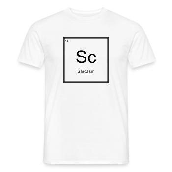 SC Sarkasmus | Lustiger Chemie-Wissenschafts-Nerd - Männer T-Shirt - Weiß - Vorne - AI Model Male 178 dark (178cm)