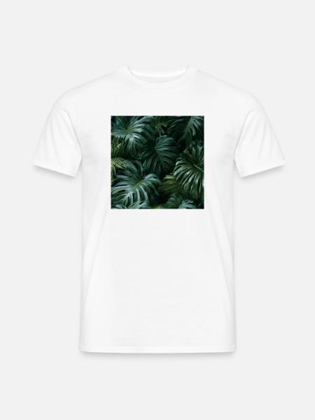 Dunkelgrünes tropisches Laub - Männer T-Shirt - Weiß