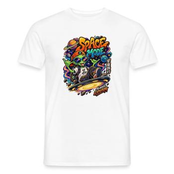 Space Mode Alien Surfing - Männer T-Shirt - Weiß - Vorne - AI Model Male 178 dark (178cm)