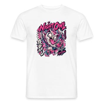 NachtEule Neon Punk Schlaflos - Männer T-Shirt - Weiß - Vorne - AI Model Male 178 dark (178cm)