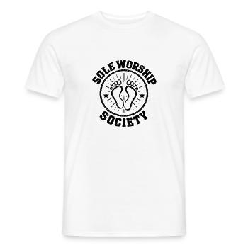 Sole Worship Society Vintage-Fußfetisch-Design - Männer T-Shirt - Weiß - Vorne - AI Model Male 178 dark (178cm)