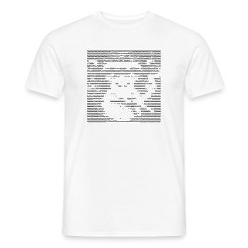 Smoking Chimp ASCII Kunstporträt - Männer T-Shirt - Weiß - Vorne - AI Model Male 178 dark (178cm)