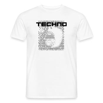 Techno-cyber-futuristische Ascii-Kunst - Männer T-Shirt - Weiß - Vorne - AI Model Male 178 dark (178cm)