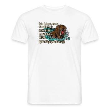 Tourette: Unfreundliches Walross - Männer T-Shirt - Weiß - Vorne - AI Model Male 178 dark (178cm)