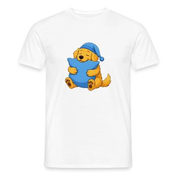 Schläfriger Golden Retriever - Männer T-Shirt - Weiß - Vorne - AI Model Male 178 dark (178cm)
