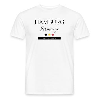 Hamburg Deutschland Souvenir Reise minimalistisch - Männer T-Shirt - Weiß - Vorne - AI Model Male 178 dark (178cm)
