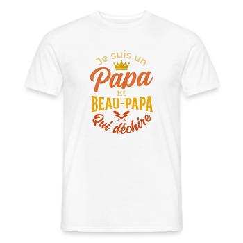 Papa und Stiefvater, die großartig sind - Männer T-Shirt - Weiß - Vorne - AI Model Male 178 dark (178cm)