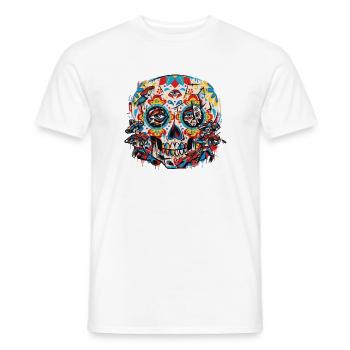 Fiesta de la Muerte Sugar Skull Design - Männer T-Shirt - Weiß - Vorne - AI Model Male 178 dark (178cm)