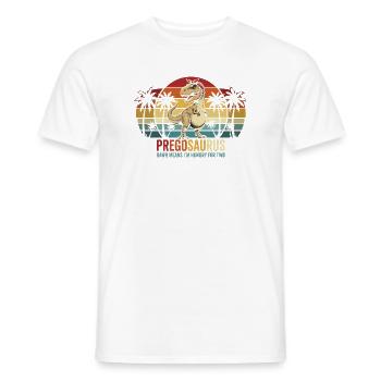 Schwangerschaftshumor: Werdende Mutter Dinosaurier - Männer T-Shirt - Weiß - Vorne - AI Model Male 178 dark (178cm)