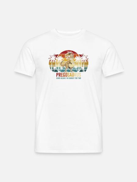 Schwangerschaftshumor: Werdende Mutter Dinosaurier - Männer T-Shirt - Weiß