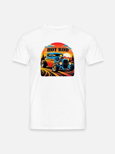 Hot Rod – Rock'n Race Retro - Männer T-Shirt - Weiß