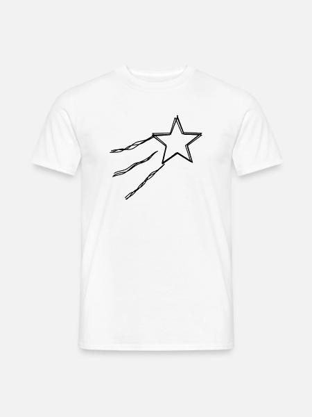 Sternschnuppe handgezeichnet - Männer T-Shirt - Weiß