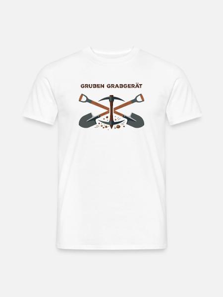 Gruben Grabgerät Bergbau Emblem - Männer T-Shirt - Weiß