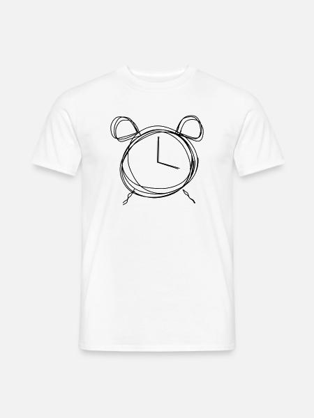 Wecker handgezeichnet - Männer T-Shirt - Weiß
