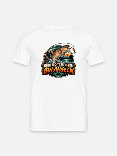 Heute nicht erreichbar. Bin angeln. - Männer T-Shirt - Weiß