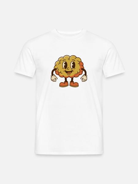 Retro-Charakter mit fröhlichem Gehirn - Männer T-Shirt - Weiß