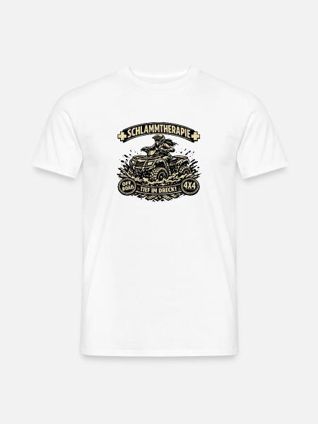 Schlammtherapie Tief im Dreck 4x4 Quad ATV - Männer T-Shirt - Weiß