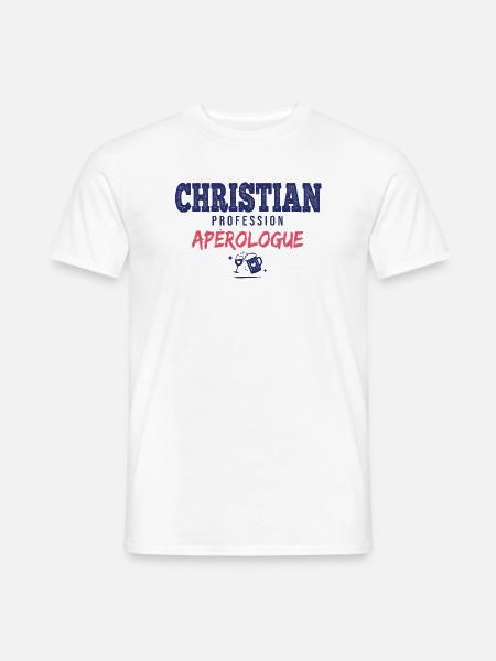 Christian Aperologue – Humor Apéro - Männer T-Shirt - Weiß