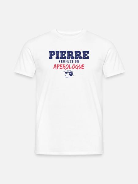 Pierre Aperologue – Lustiges Geschenk - Männer T-Shirt - Weiß