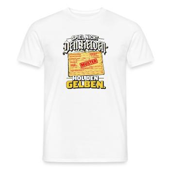 Spiel Nicht den Helden HOL dir NEN Gelben Schein - Männer T-Shirt - Weiß - Vorne - AI Model Male 178 dark (178cm)