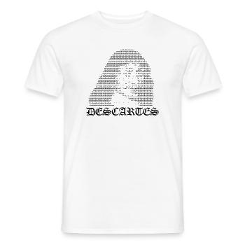 René Descartes ASCII Kunstporträt - Männer T-Shirt - Weiß - Vorne - AI Model Male 178 dark (178cm)