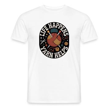 Knitting Lover – Yarn & Stricken Design - Männer T-Shirt - Weiß - Vorne - AI Model Male 178 dark (178cm)