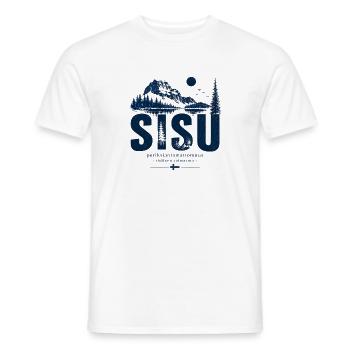 Sisu - Finland - Finnland - finnisch Skandinavien - Männer T-Shirt - Weiß - Vorne - AI Model Male 178 dark (178cm)
