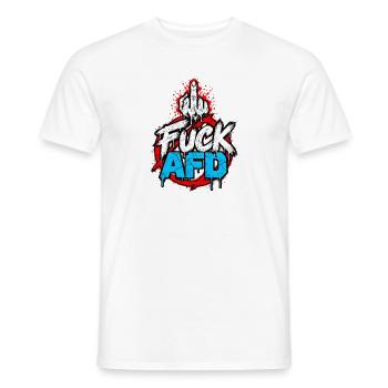 FUCK AfD – Anti-AfD Statement Design - Männer T-Shirt - Weiß - Vorne - AI Model Male 178 dark (178cm)