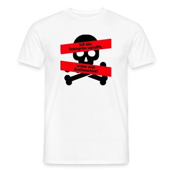LINKSGRÜN VERSIFFT WOKE ANTIFASCHIST SPRUCH, NONZS - Männer T-Shirt - Weiß - Vorne - AI Model Male 178 dark (178cm)
