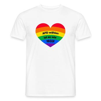 AFD WÄHLEN IST SO WIE 1933, NIE WIEDER IST JETZT - Männer T-Shirt - Weiß - Vorne - AI Model Male 178 dark (178cm)