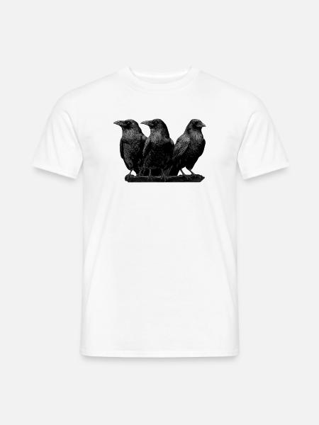 Raben - Männer T-Shirt - Weiß