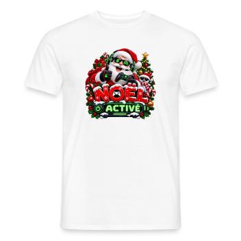Gamer Weihnachtsmodus aktiviert – Santa Claus Player 3D - Männer T-Shirt - Weiß - Vorne - AI Model Male 178 dark (178cm)
