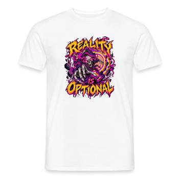 Reality is Optional - Männer T-Shirt - Weiß - Vorne - AI Model Male 178 dark (178cm)