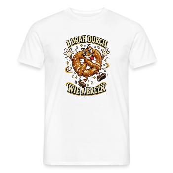 I drah durch wie a Brezn – Bayern Humor - Männer T-Shirt - Weiß - Vorne - AI Model Male 178 dark (178cm)
