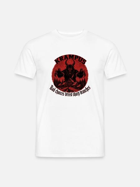 Kramperl Perchtenmaske Krampus Geschenk Nikolaus - Männer T-Shirt - Weiß