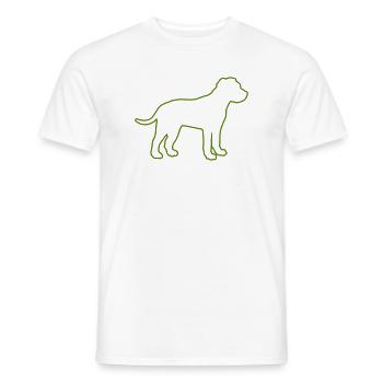 Hundesilhouette in Linienkunst - Männer T-Shirt - Weiß - Vorne - AI Model Male 178 dark (178cm)